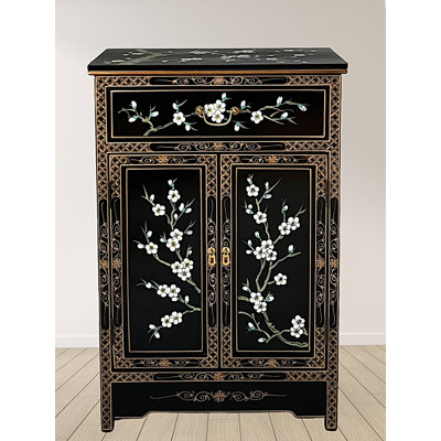 Hand Painted Blossom Accent Cabinet