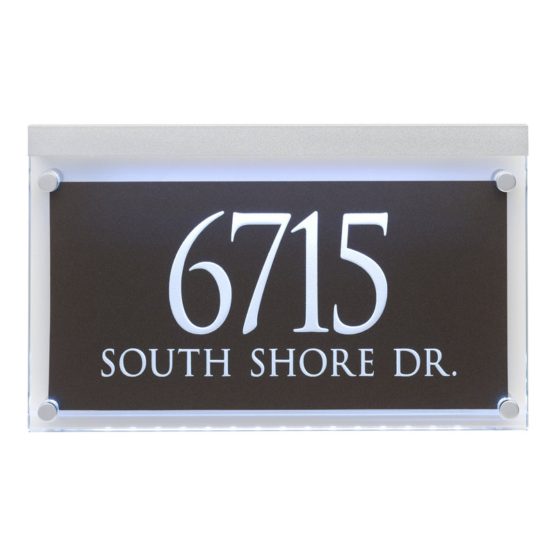 Trajan Engraved 2-Line Address Sign, Silver, Yes