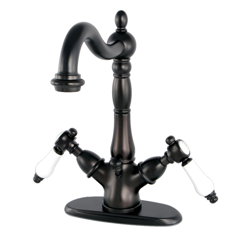 Kingston Brass Bel-Air Two-Handle 1-or-3 Hole Deck Mount Bathroom Faucet with Brass Pop-Up, Oil Rubbed Bronze