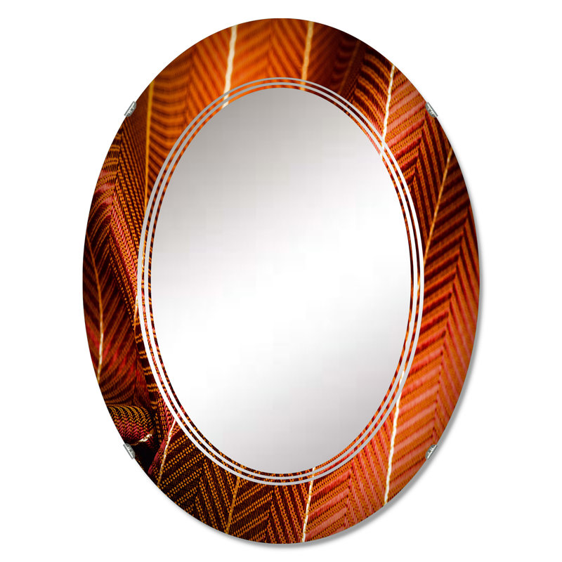Tissu rouge rubis avec miroir doré à motif II, 30 po x 20 po