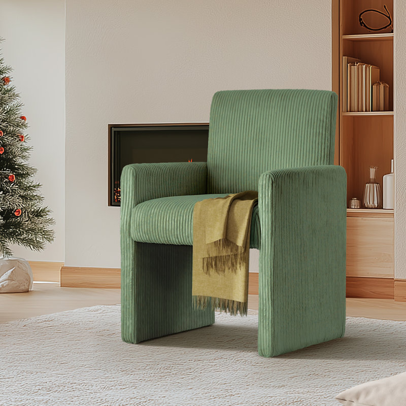 Fauteuil de salle à manger rembourré, Vert