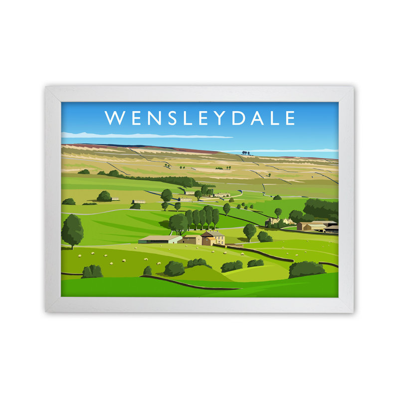Wensleydale 3 by Richard O'Neill - Print, 34cm H x 46cm W x 3cm D, White Framed