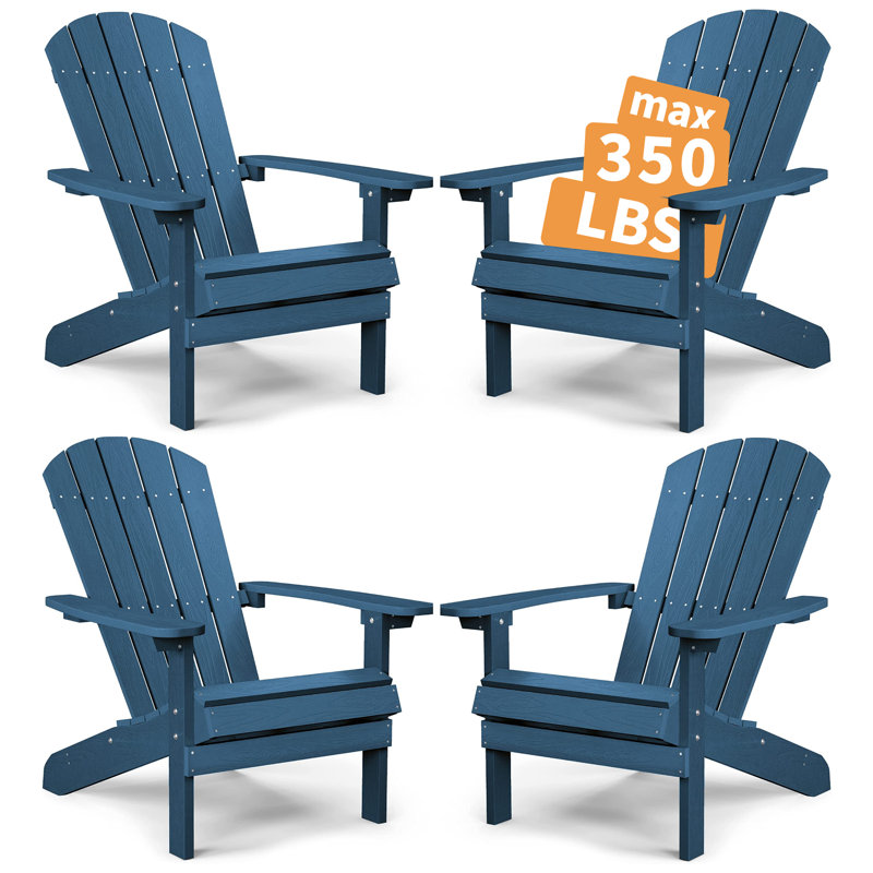 Lorrona Outdoor Adirondack Chair, Navy Blue