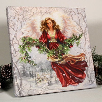 Snowfall Angel Pizazz Print with Dazzling Crystals