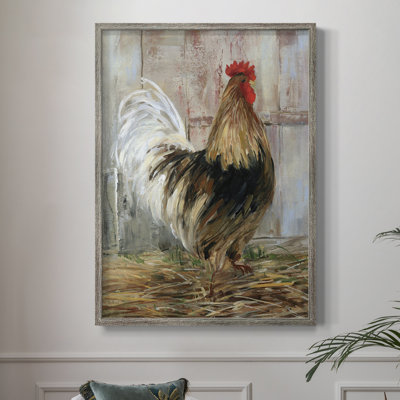 Farmhouse Rooster Framed Print - Solid Wood