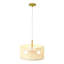 Lampe de table en chêne Glacier et papier rotin naturel avec détails dorés