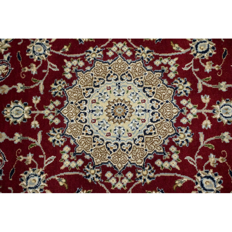 Tapis rouge en laine noué à la main Harleigh