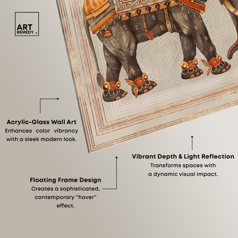 Décoration murale Elephant Queen en acrylique par Art Remedy, prête à être accrochée, H 30 po x l 24 po