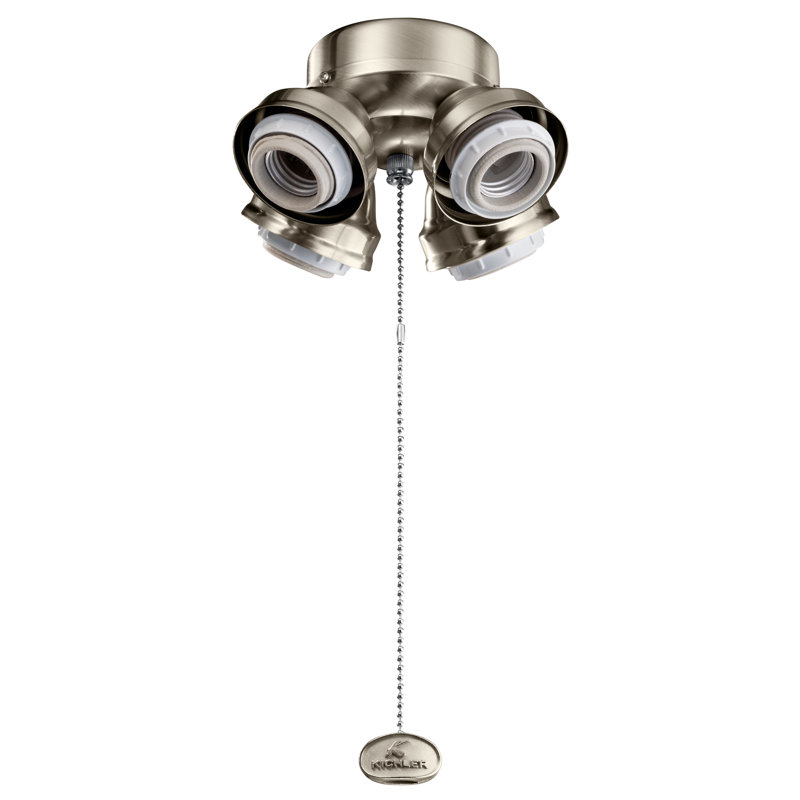 Stainless Steel 6.75'' 4-Light LED Ceiling Fan Light Fitter