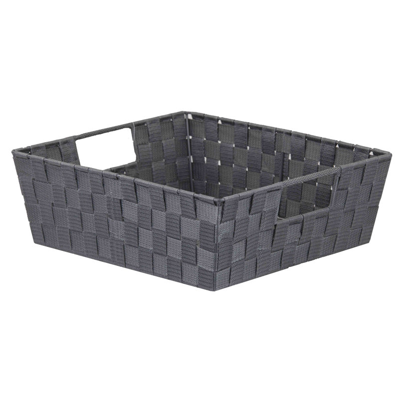 Panier en tissu non tissé, Gris, H 5 po x l 15 po x P 13 po