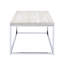 Table basse en chêne clair et chrome avec base ouverte