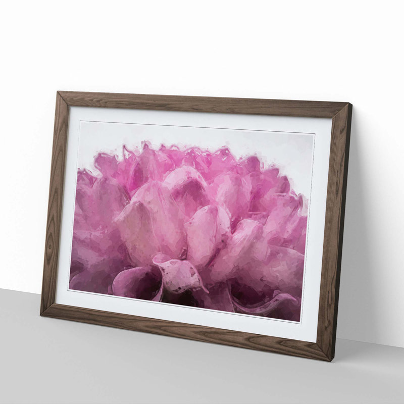Pink Petals of a Chrysanthemum - Framed Print, Walnut, 60cm H x 91cm W x 2cm D