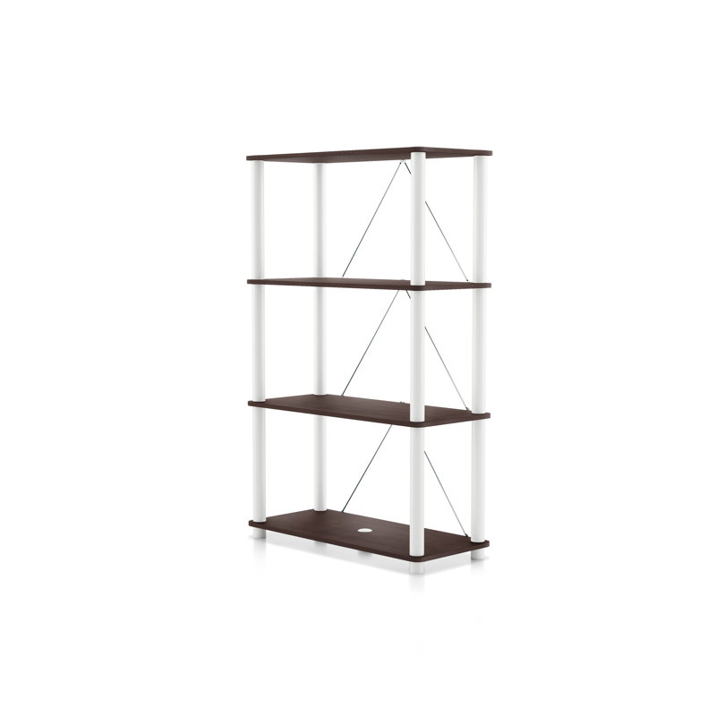 Terzenbach Wide Storage Shelving, (4 Shelves) 44.17"H x 27.55"W x 12"D, Espresso