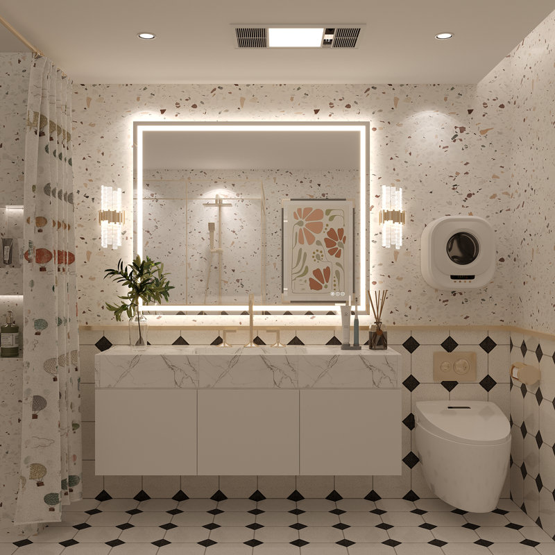 Miroir de salle de bain Molly Framelss, 44 po x 36 po, Transparent