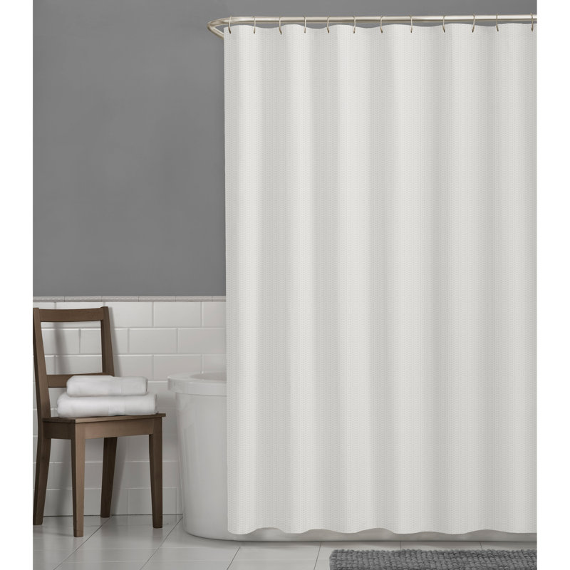 Rideau de douche simple en tissu hydrofuge Swearingen, Blanc