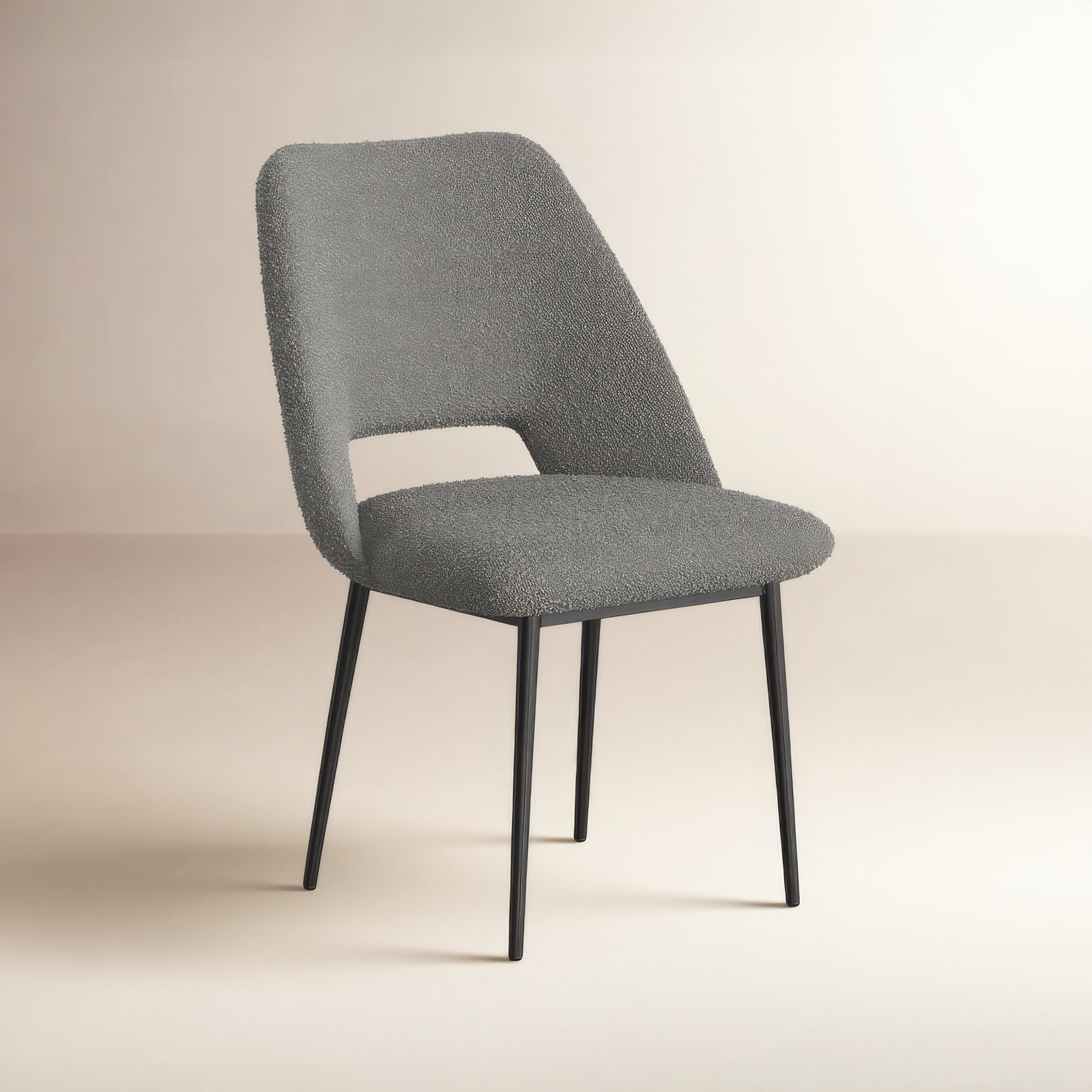 Valdez Boucle Dining Chair, Gray Boucle