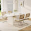 Ensemble de salle à manger élégant à double piédestal avec chaises en velours-908193390-908193391