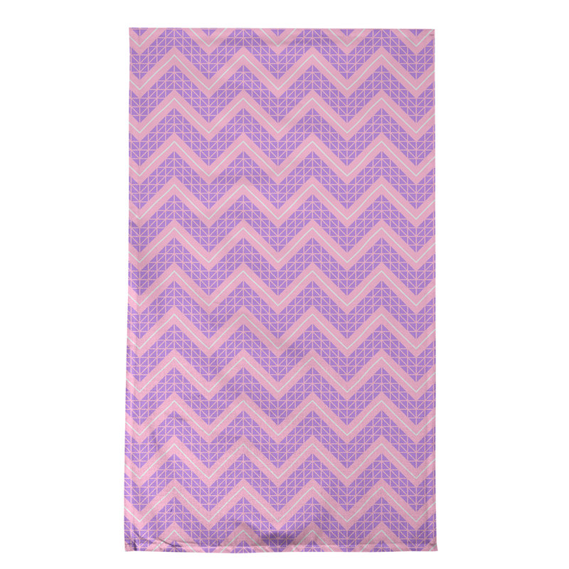 Stephenie Tea Towel Kitchen Towel, Purple/Light Pink/White, Cotton Twill