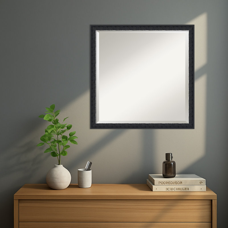 Miroir mural Bethany, 22 po x 22 po, Noir