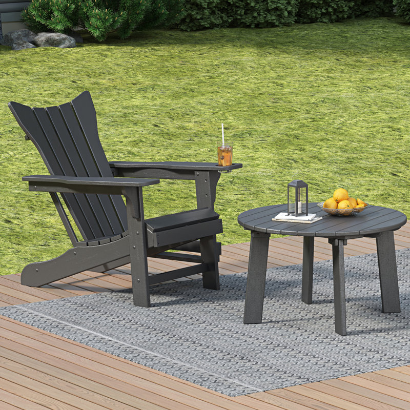 Chaise Adirondack pour l'extérieur en PEHD Licola, Gris