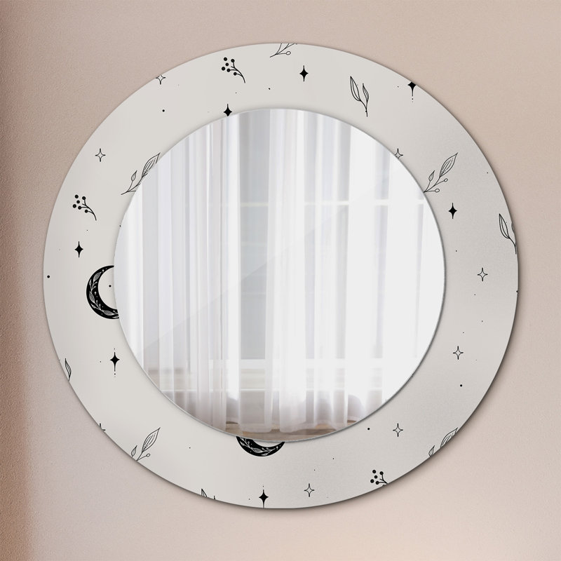 Huldar Glass Flat Wall Mirror, Green Marble Green, 50cm H x 50cm W