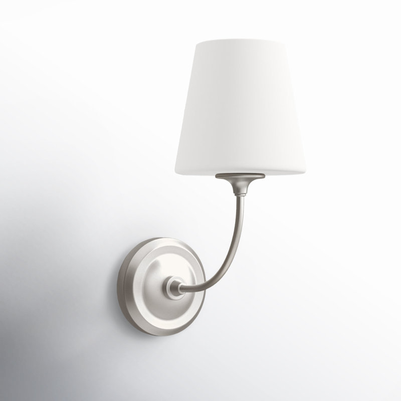 Lane Steel Armed Sconce, Brushed Nickel