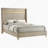 Beige Upholstered Queen Wingback Bed