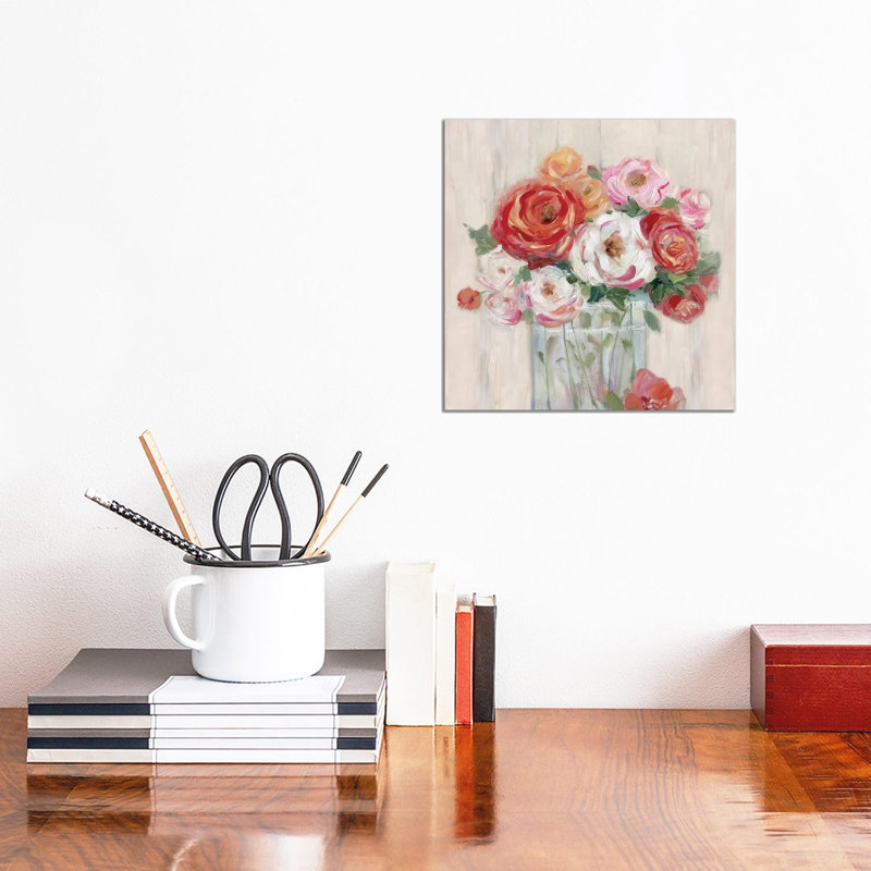 Just Peachy II by Sally Swatland - Wrapped Canvas Painting, 30.48 cm H x 30.48 cm W