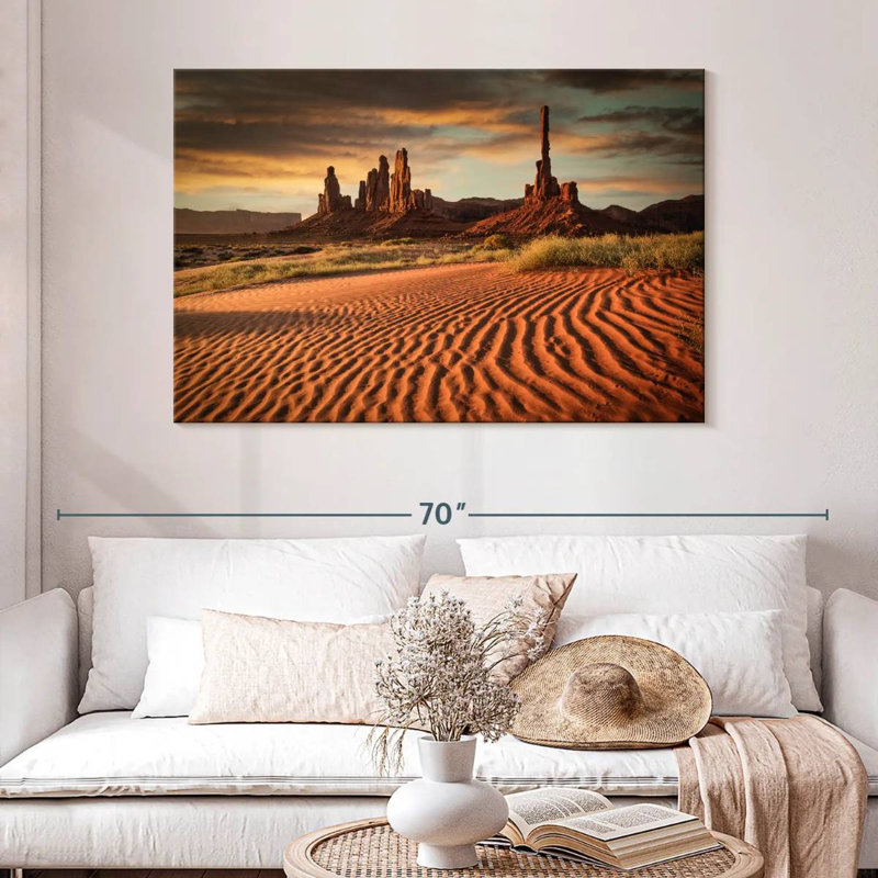 Alvord Sunrise Over Totem Pole à Monument Valley, H 32 po x l 48 po