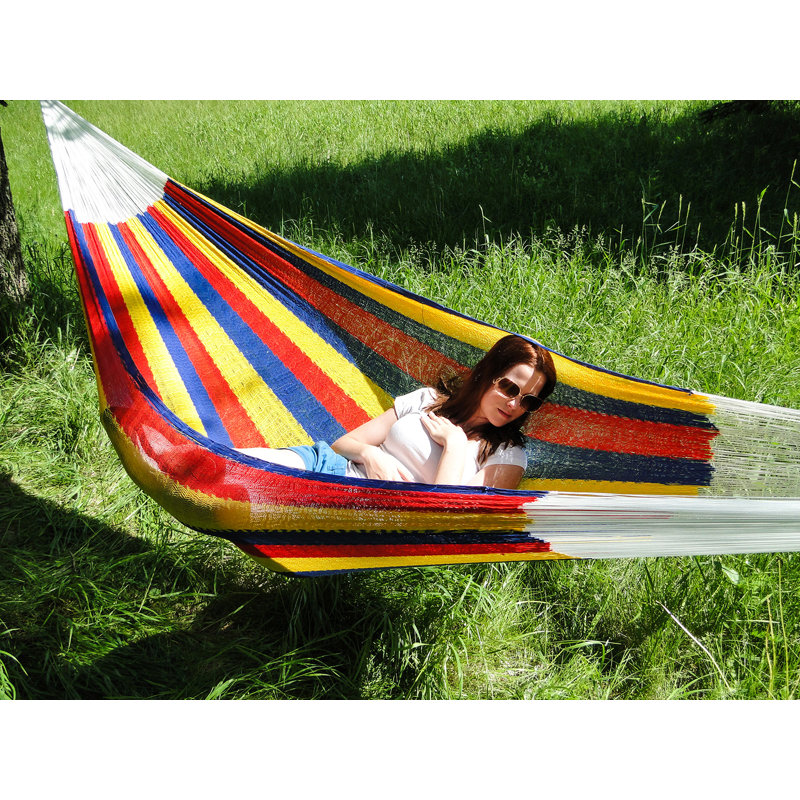 Hamac double classique, Bleu / Jaune / Rouge