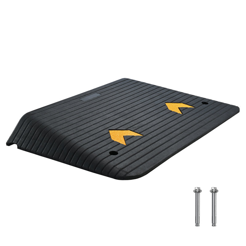 VEVOR Rubber Threshold Ramp, 4" H x 24.4" W x 35.5" L