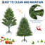 Arbre de Noël artificiel illuminé 6 pi avec 200 lumières DEL, support pliable, 8 modes d'éclairage, décoration de maison de vacances-621142440