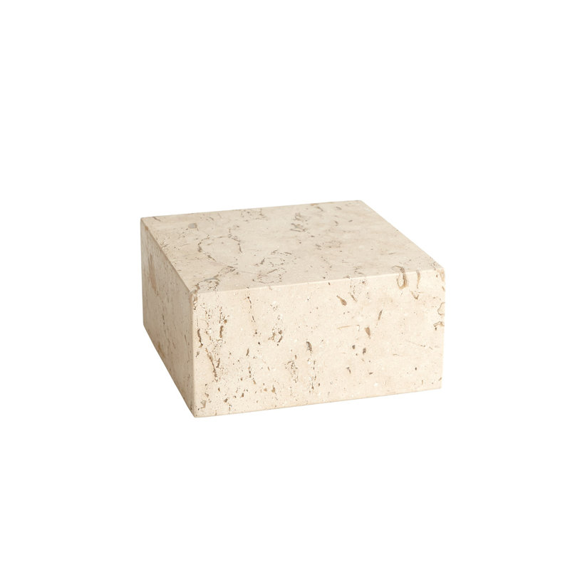 Travertine Cube Riser-Sm, 4" H x 8" W x 8" D