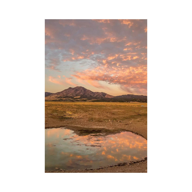 USA, Utah, Tooele County. Sunrise At A Waterhole. by Jaynes Gallery - Wrapped Canvas Print