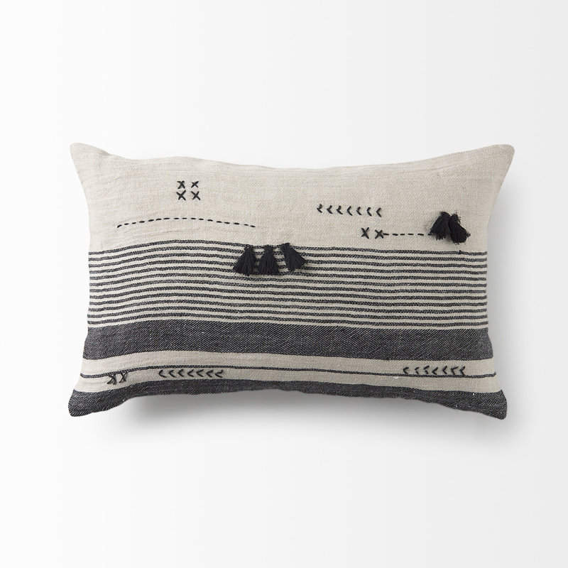 Tassels Linen Reversible Pillow Cover