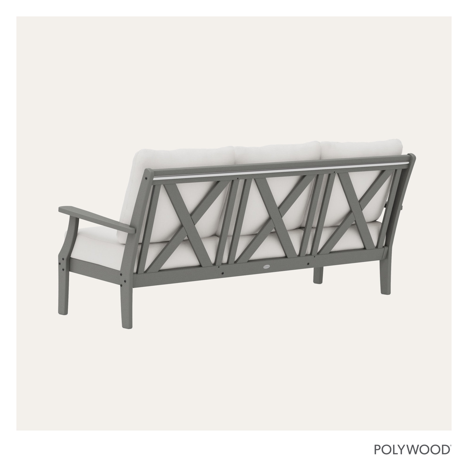 Braxton Deep Seating Sofa, Slate Gray/Natural