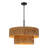 5-Light Drum Raffia Dimmable Chandelier