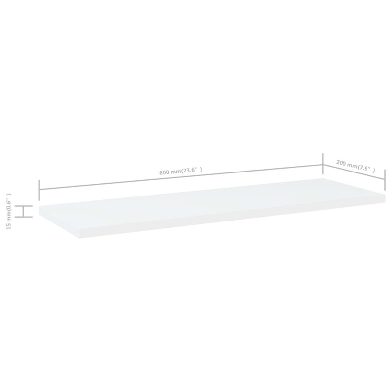 Floating Shelves Wall Shelving Wall Mounted Shelves Display Wall Units, White, 0.6" H x 31.5" W x 7.9" D