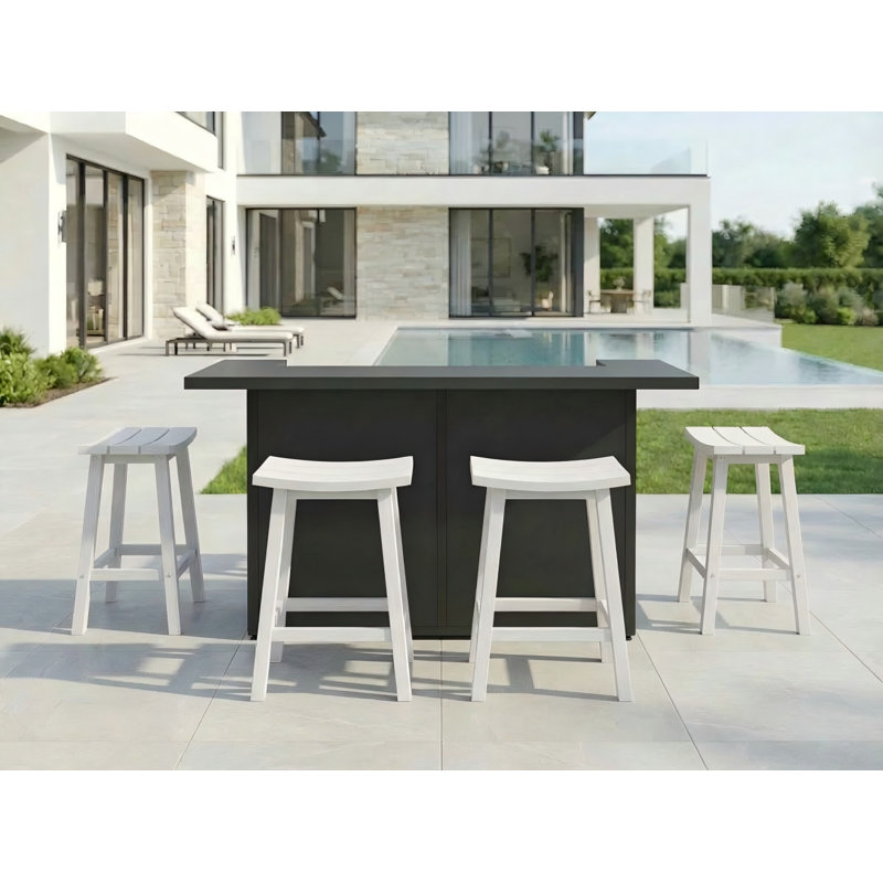 Tabouret de comptoir de cuisine Backless, Blanc, 24"