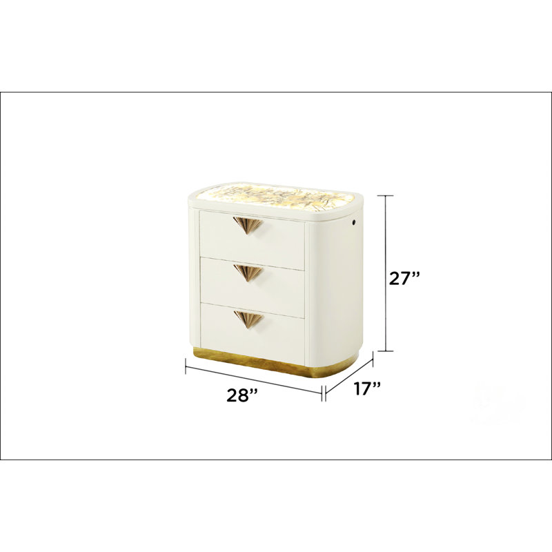 Table de chevet 3 tiroirs de style moderne