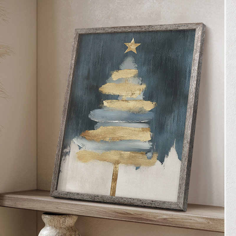 «Christmas Holiday Art CXCIV», reproduction d'art encadrée - bois massif, H 30 po x l 24 po