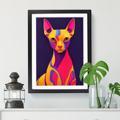 Sphynx Cat Hydrodipped - Single Picture Frame Painting