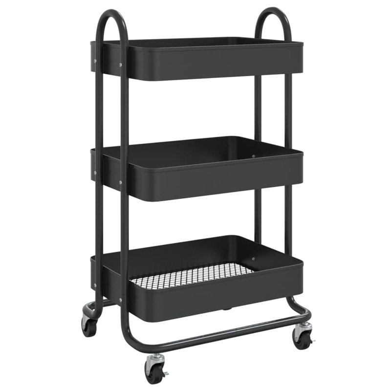 Casseus Metal Bar Cart, Black