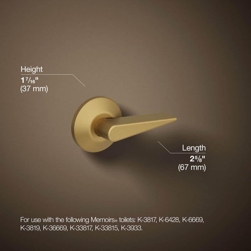 Trip Lever, Right Hand, Vibrant Brushed Moderne Brass
