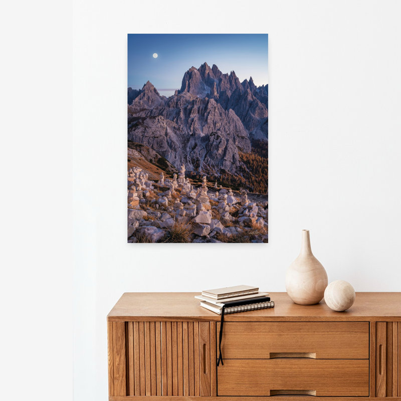 Cairns at Mordor, art contemporain contemporain, paysage abstrait, H 24 po x l 16 po
