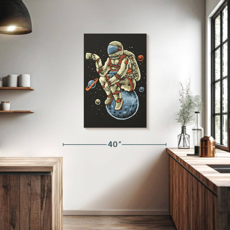 Astronaut Coffee Break, 36" H x 24" W