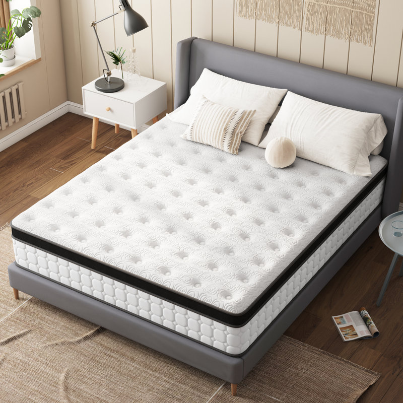 12" Medium Firm Cooling Gel Memory Foam Hybrid Mattress In A Box, Pocketed Coil Support, Certipur-US, Twin