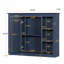 Armoire à pharmacie murale de 89 cm (35 po) avec miroir et 5 tablettes ouvertes, bleue-134769712