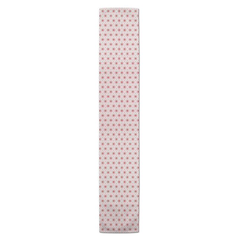 Chemin de table Hovig Geo, 90 po x 16 po, Rouge, Geometric 1