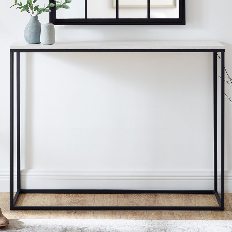 Console Barto, Marbre blanc / noir